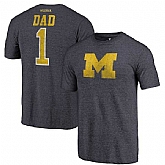 Michigan Wolverines Fanatics Branded Navy Greatest Dad Tri Blend T-Shirt,baseball caps,new era cap wholesale,wholesale hats